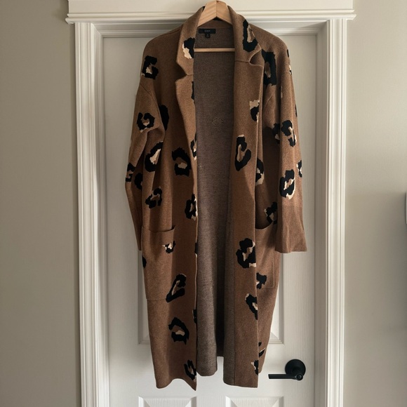 J. Crew Ella open-front long sweater-blazer in leopard size S - Picture 5 of 10